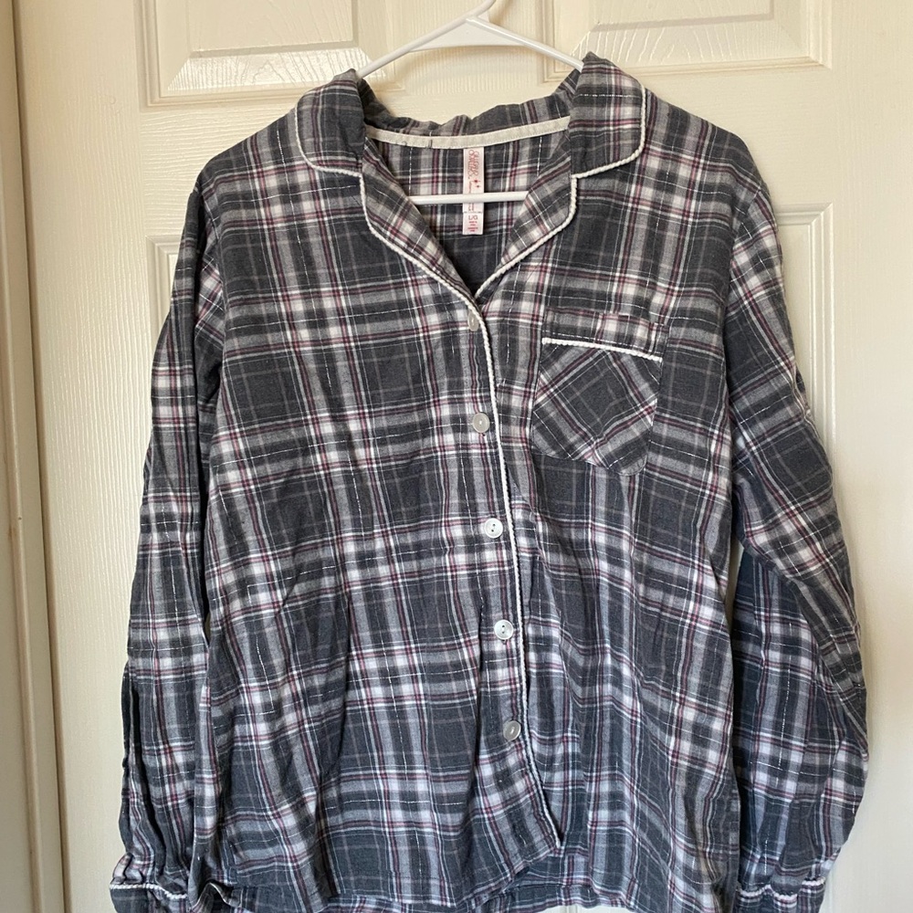Gilligan & O'Malley Pink and Gray Pajama Top